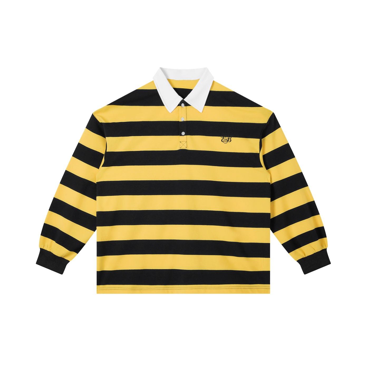 Color Block Stripe Long Sleeve Polo Shirt — EB Monogram | Eaton Brothers