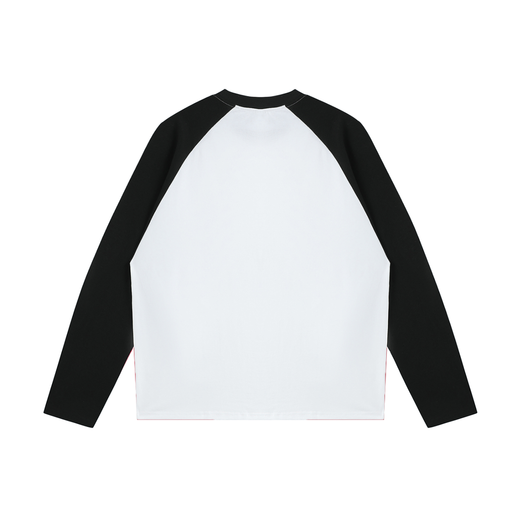 Color-Blocked Raglan Long-Sleeve T-Shirt (EB logo print)