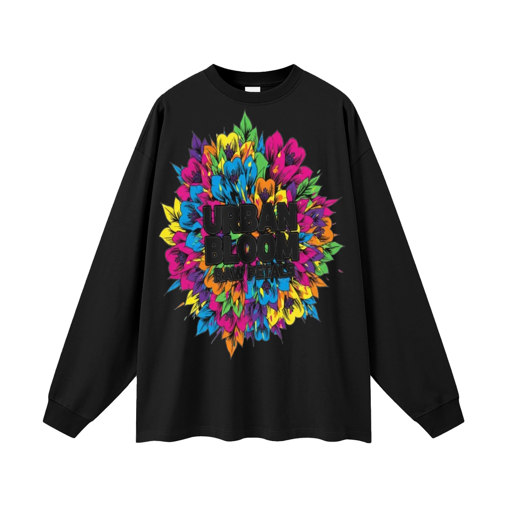 Oversized Unisex Long Sleeve T-Shirt – Urban Bloom | Watermelon Red