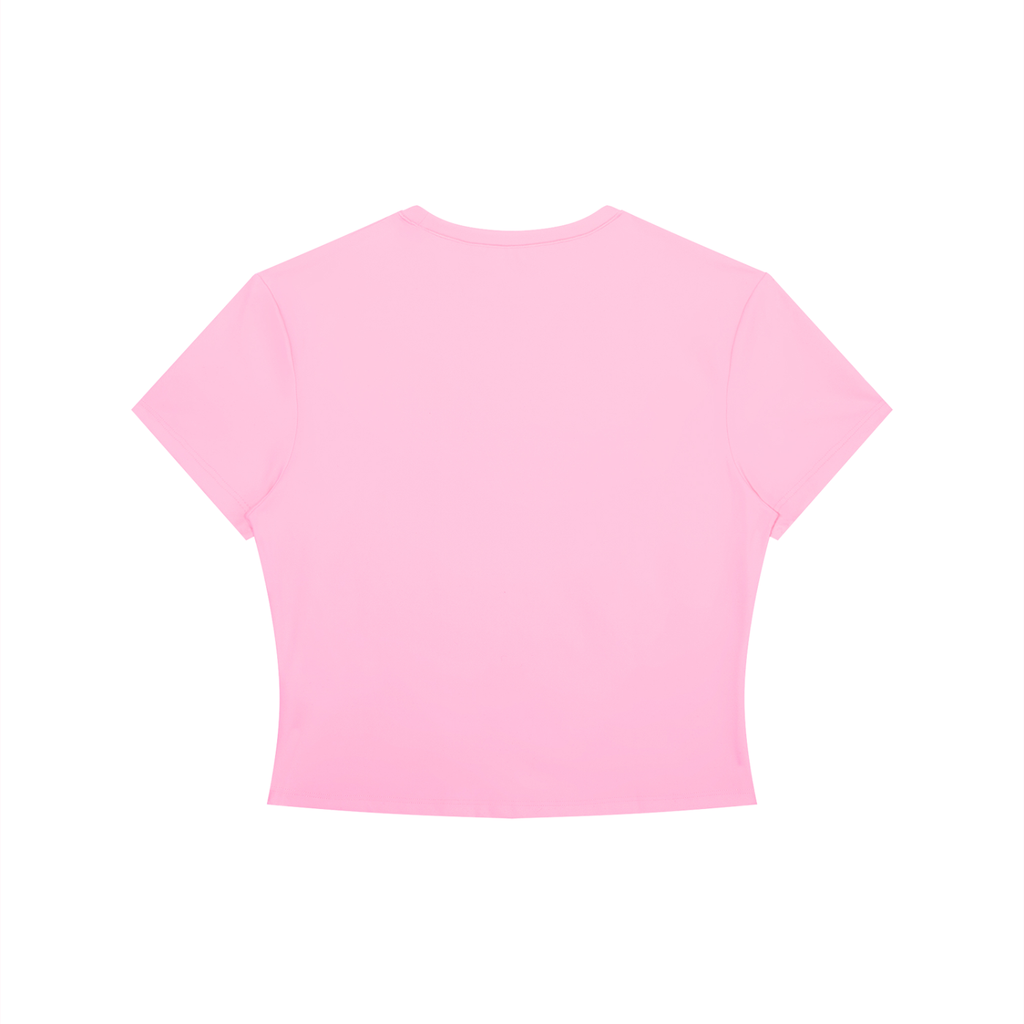 Women's Crewneck Crop T-Shirt (Flower Print)