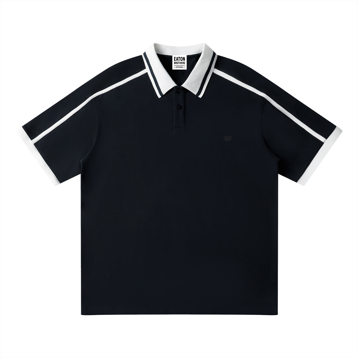 Unisex Contrast Piping Polo Shirt- EB Monogram