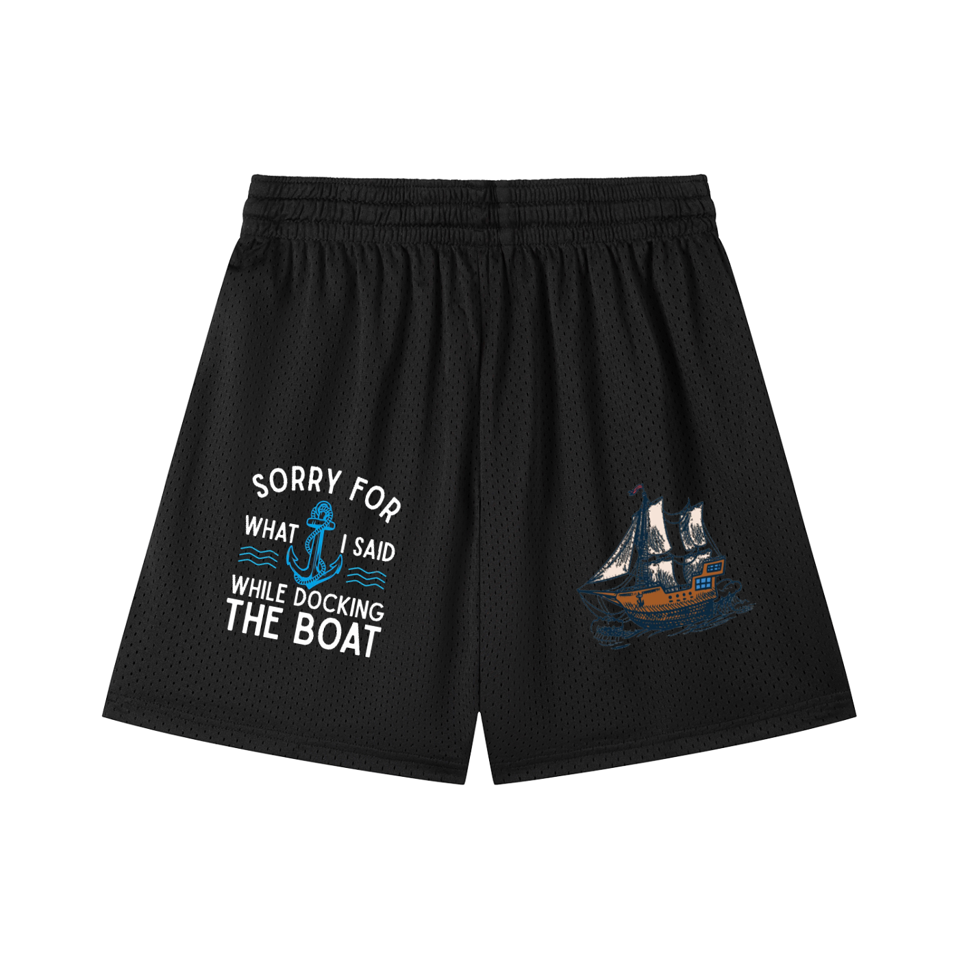 Mesh Drawstring Shorts (MARINE PRINT)