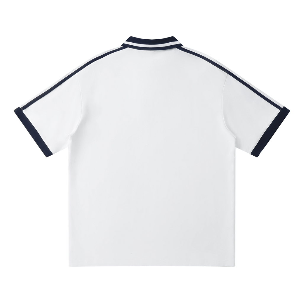 Unisex Contrast Piping Polo Shirt- EB Monogram