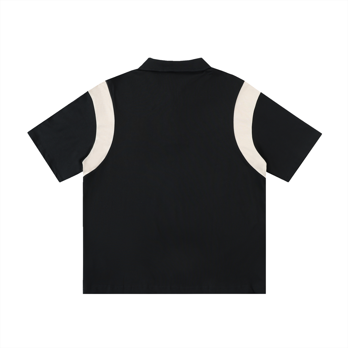 Contrast Panel Cotton Polo Shirt- EB Monogram