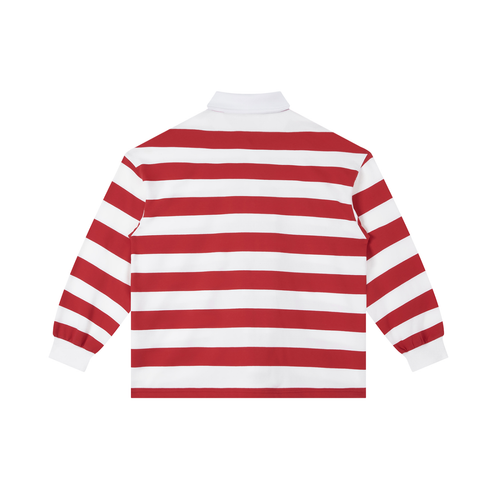 Color Block Stripe Long Sleeve Polo Shirt — EB Monogram | Eaton Brothers