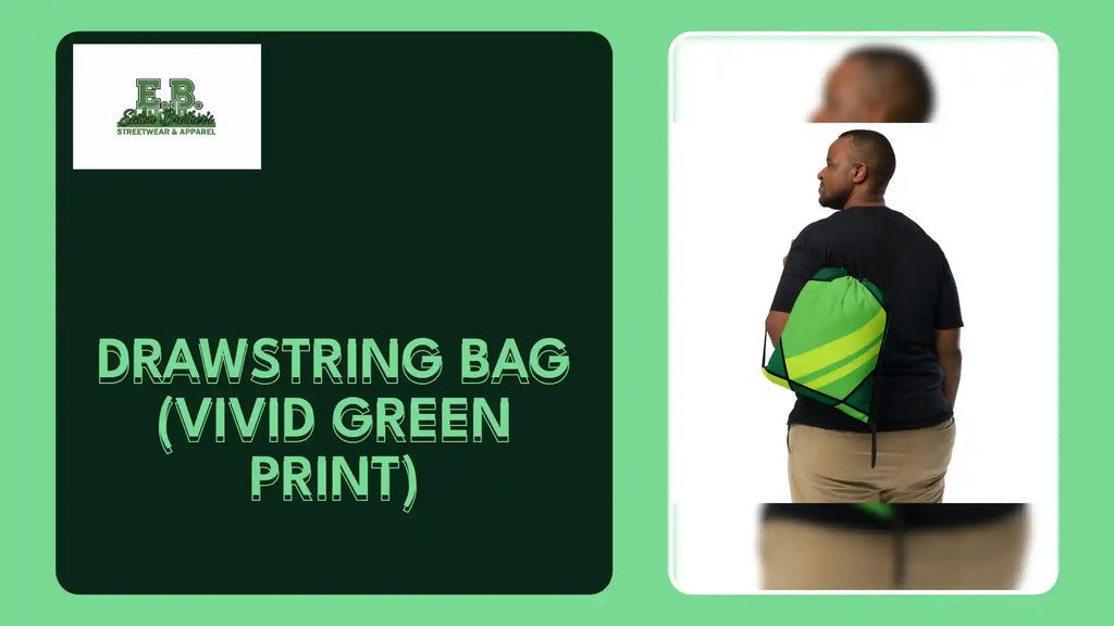 Drawstring bag (VIVID GREEN PRINT) by@Outfy