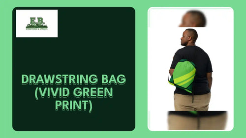 Drawstring bag (VIVID GREEN PRINT) by@Outfy